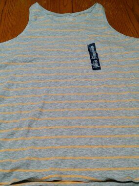 GAP XXL GRAY ORANGE STRIPE TANK TOP NEW WITHOUT TAGS